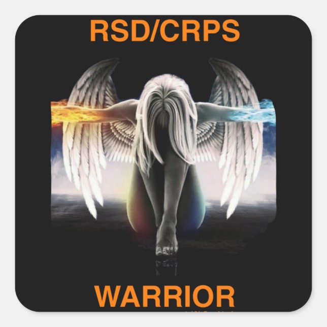 Angel...RSD/CRPS Quadratischer Aufkleber (Vorderseite)