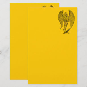 Angel - schwarz und gelb gestreiftes Schreibpapier Briefpapier