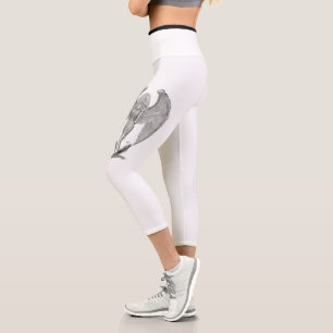 Angel, Schwarz und Weiß Capri Leggings