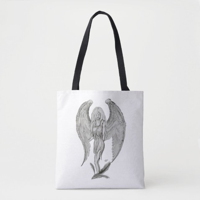 Angel, Schwarz und Weiß Tasche (Vorderseite)