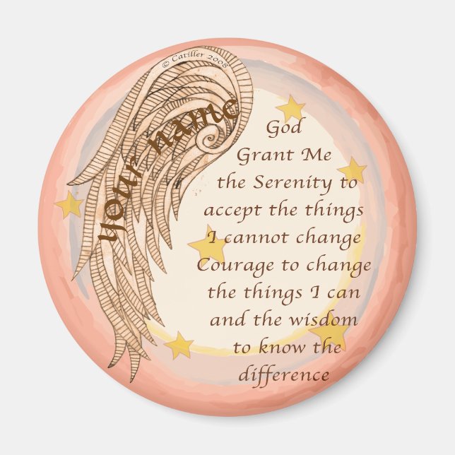 Angel Serenity Prayer Magnet (Vorne)