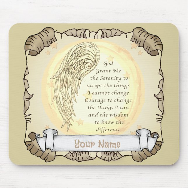 Angel Serenity Prayer Mousepad (Vorne)