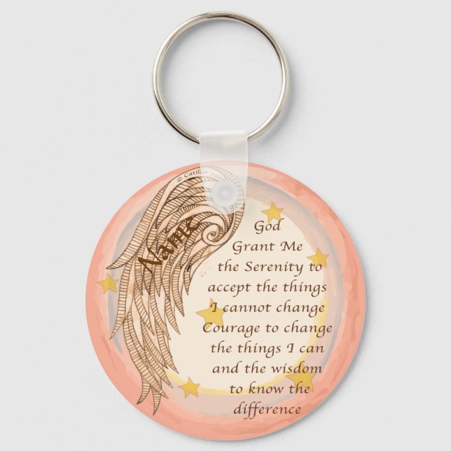 Angel Serenity Prayer Schlüsselkette Schlüsselanhänger (Vorderseite)