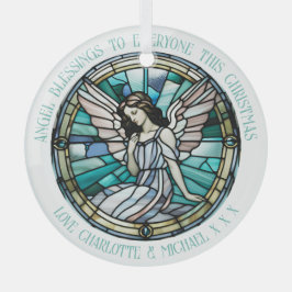 Angel Sessing Aquamarin und Aqua gefestigt Ornament Aus Glas