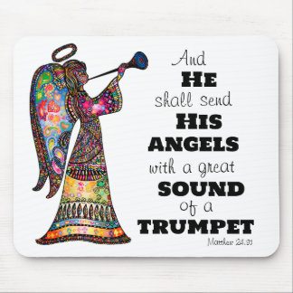Angel Sounds Trumpet Bible Verse Lebendige Farben Mousepad
