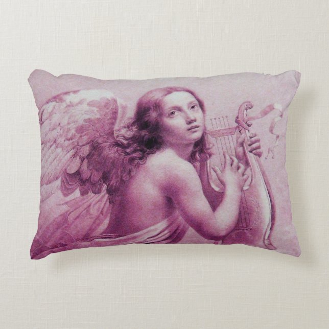 ANGEL SPIELEN LYRA ÜBER DEM KLOUDS Pink Dekokissen (Vorderseite)