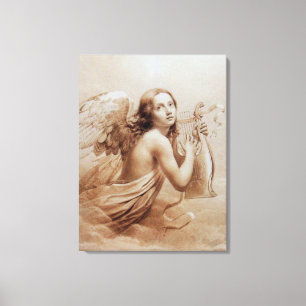 ANGEL SPIELEN LYRA ÜBER DIE KLOUDS LEINWANDDRUCK