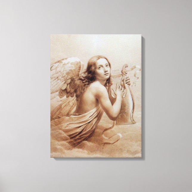 ANGEL SPIELEN LYRA ÜBER DIE KLOUDS LEINWANDDRUCK (Vorderseite)