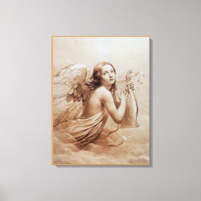 ANGEL SPIELEN LYRA ÜBER DIE KLOUDS LEINWANDDRUCK (Vorderseite)