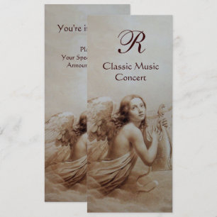 ANGEL SPIELEN LYRA ÜBER DIE KLOUDS, Monogramm Silb Einladung
