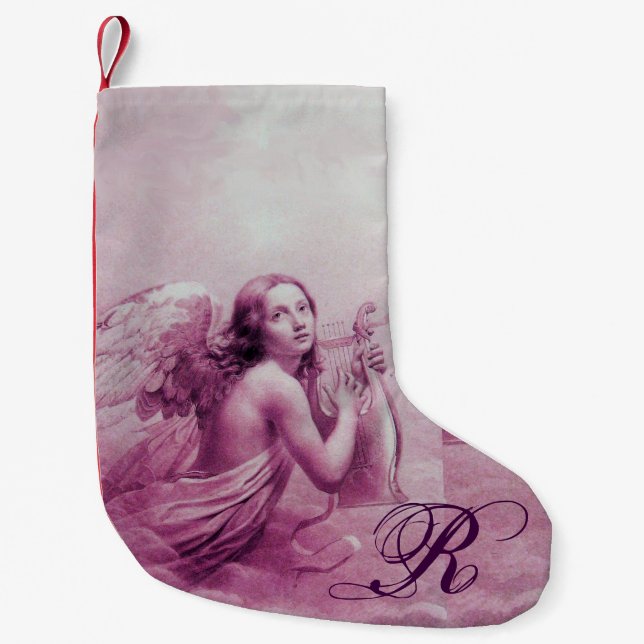 ANGEL SPIELEN LYRA ÜBER DIE KLOUDS Pink Monogramm Kleiner Weihnachtsstrumpf (Vorderseite)