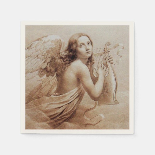 ANGEL SPIELEN LYRA ÜBER DIE KLOUDS SERVIETTE (Vorderseite)