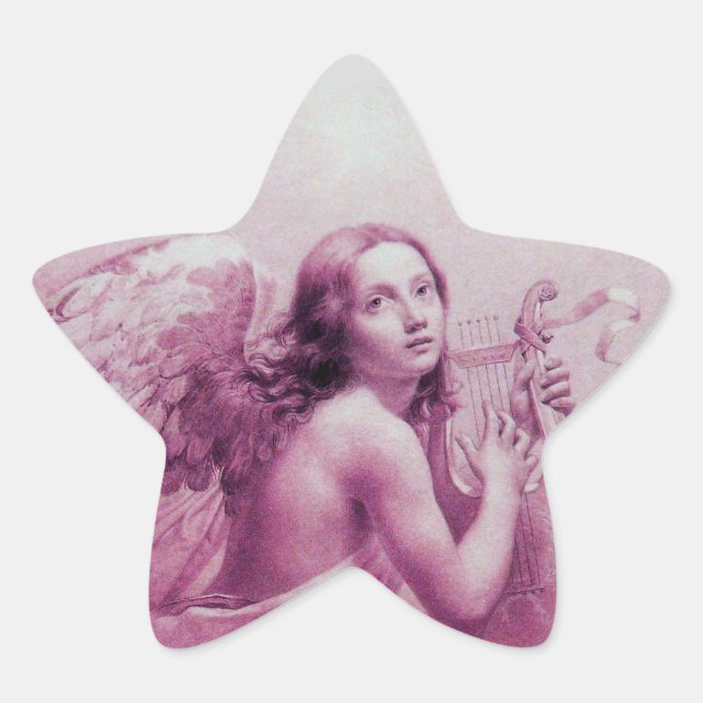 ANGEL SPIELEN LYRA ÜBER DIE KLOUDS  Stern-Aufkleber (Vorderseite)