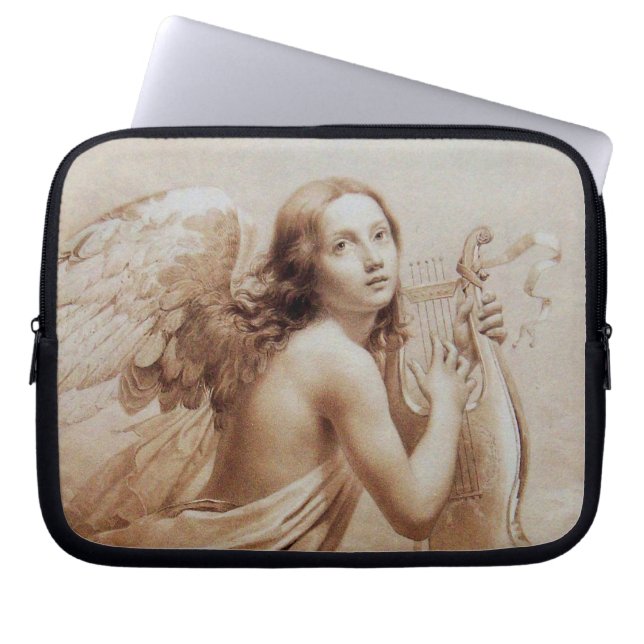 ANGEL SPIELEN LYRA ÜBER DIE KLOUTEN braun Laptopschutzhülle (Vorderseite)