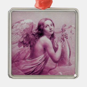 ANGEL SPIELEN LYRA ÜBER DIE KLOUTEN, Pink Ornament Aus Metall