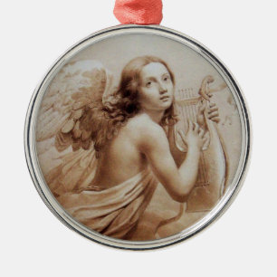 ANGEL SPIELEN LYRA ÜBER DIE KUCHEN, braun Silbernes Ornament