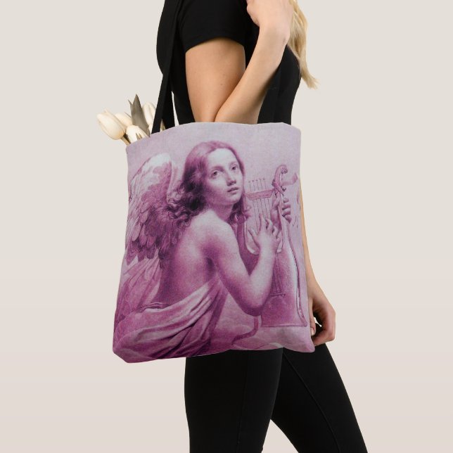 ANGEL SPIELEN LYRA ÜBER DIE SCHLIESSEN Antikes Ros Tasche (Von Nahem)