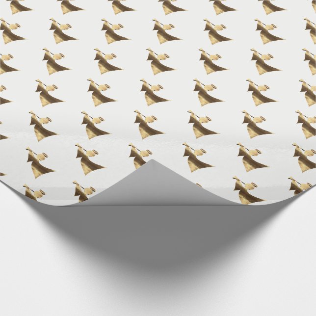 Angel spielt Trumpet Gold White Christmas Geschenkpapier (Ecke)