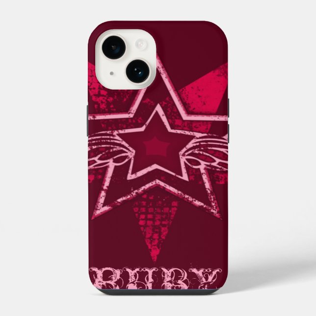 Angel Star individuelle Name ruby red iPhone 14 Hülle (Rückseite)