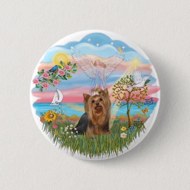 Angel Star-Yorkshire Terrier (#7) Button (Vorderseite)