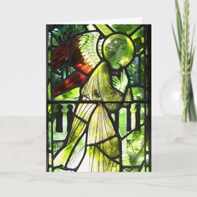Angel Stected Glass Greetings Card Karte (Vorderseite)