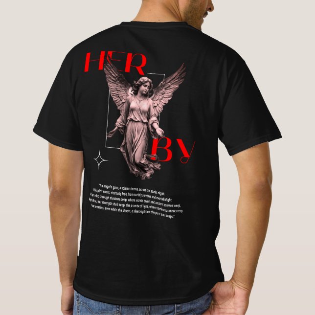 Angel T - Shirt - HER BY - Gothic Angel Statue (Rückseite)