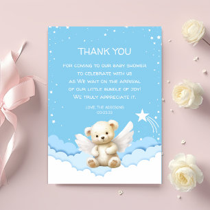 Angel Teddy Bear sur nuages Carte de remerciements