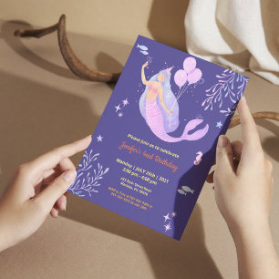 Angel Theme elegant Geburtstag Einladung
