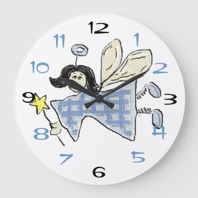Angel Time Große Wanduhr (Vorderseite)