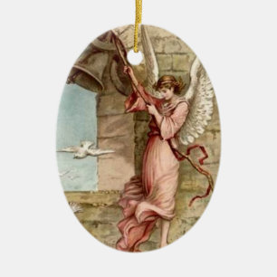 Angel Tolling the Bell Oaster Angel Keramikornament