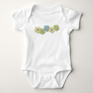 "Angel" Typografie Floral Blue Yellow Baby Strampler