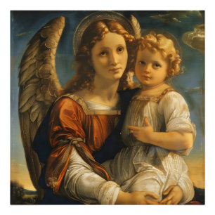 Angel und Baby Jesus Fotodruck
