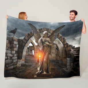 ANGEL und CROW Fleecedecke