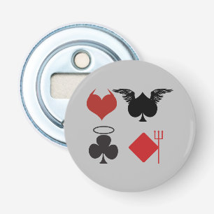 Angel und Devil Card Anzug Gray Bottle Opener Flaschenöffner