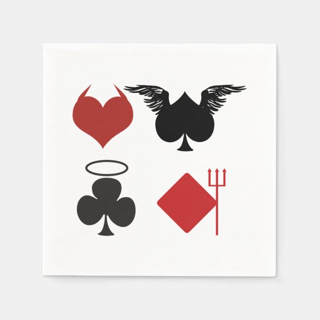 Angel und Devil Card Anzug Papier Napkin Serviette (Vorderseite)