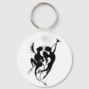 Angel und Devil Silhouette Button Schlüsselanhänge Schlüsselanhänger