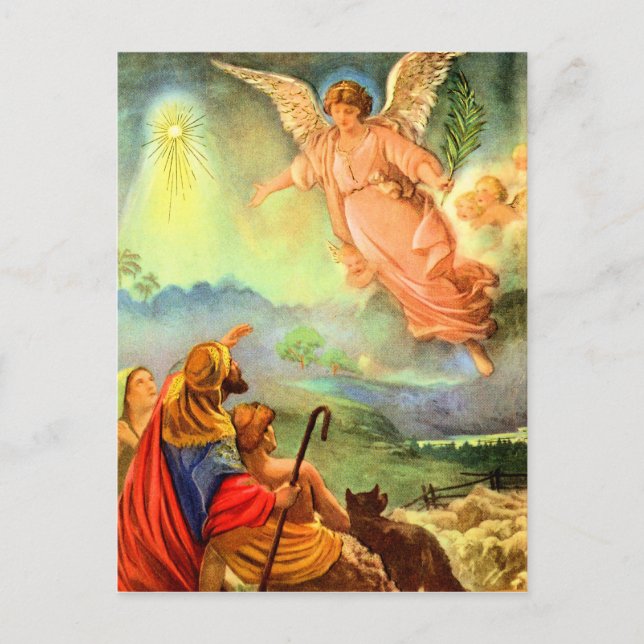 Angel und die Hirten Postkarte (Vorderseite)