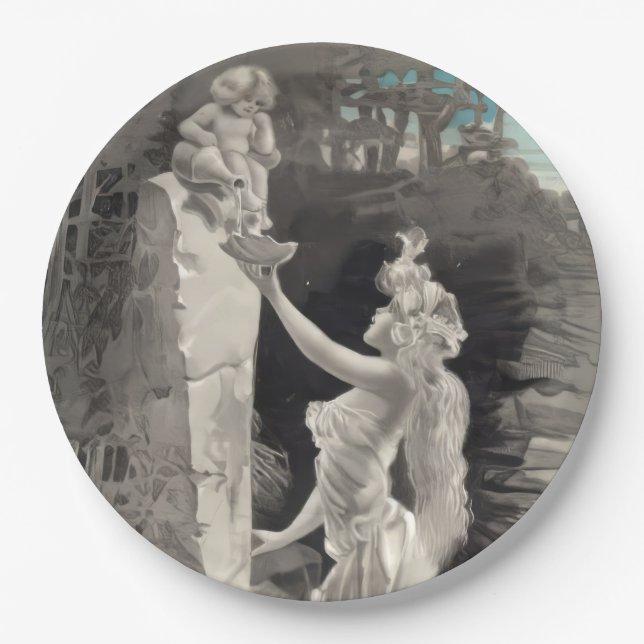 Angel und Goddess Valentine Pappteller (Vorderseite)