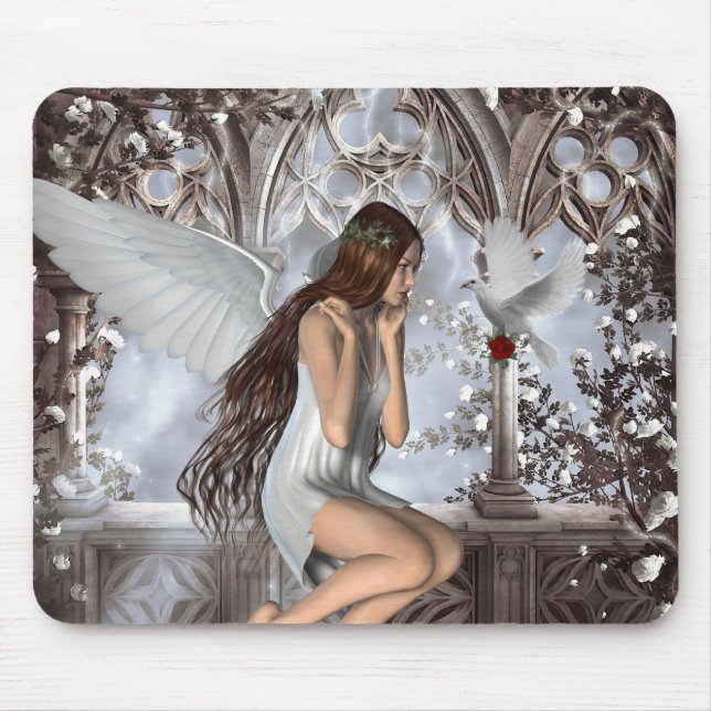 Angel und ihre Taube Mousepad (Vorne)