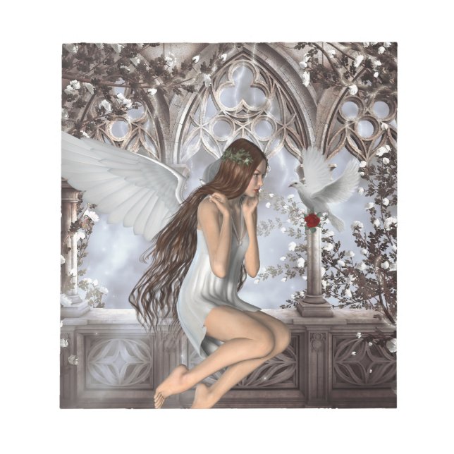 Angel und ihre Taube Notizblock (Vorderseite)