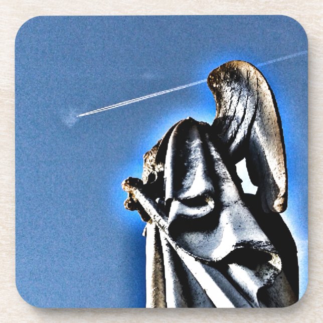 Angel und Kontrail Getränkeuntersetzer (Vorderseite)