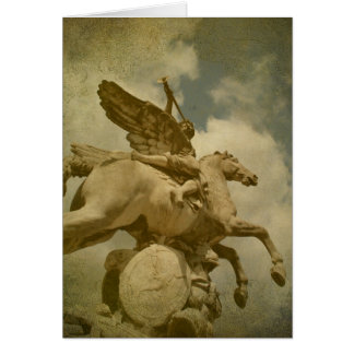 Angel- und Pferdestatue