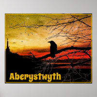 Angel und Raven von Aberystwyth bei Sonnenuntergan
