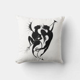 Angel und Silhouette des Teufels Kissen