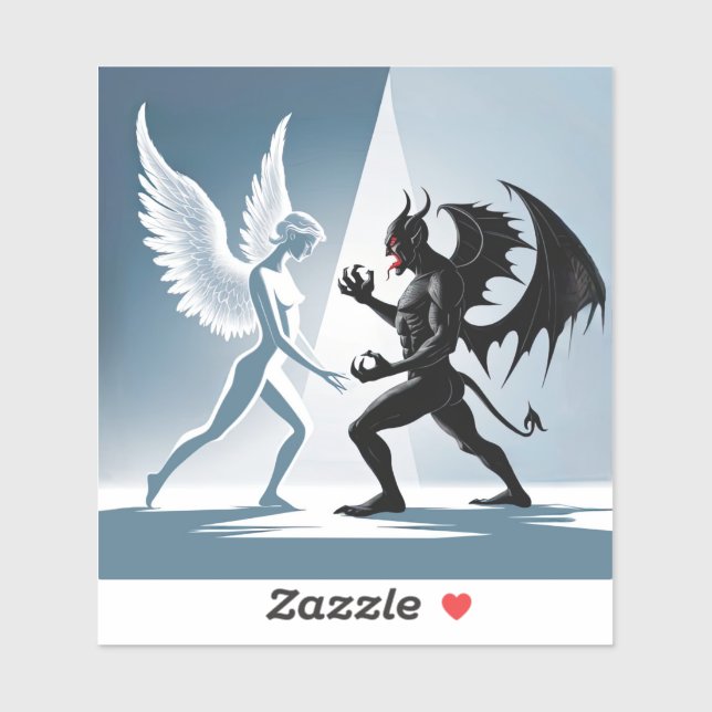 Angel und Teufel Aufkleber (Blatt)