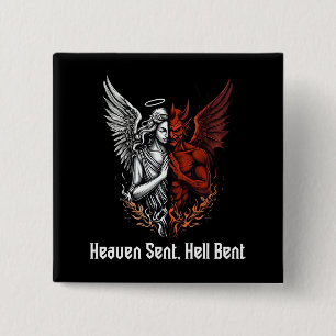 Angel und Teufel Half Himmel Sent Hell Bent Button
