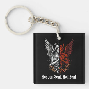 Angel und Teufel Half Himmel Sent Hell Bent Schlüsselanhänger