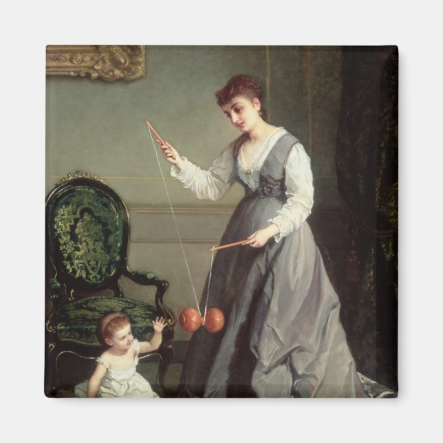 "Angel und Teufel" oder "Diabolo spielen" Magnet (Vorne)