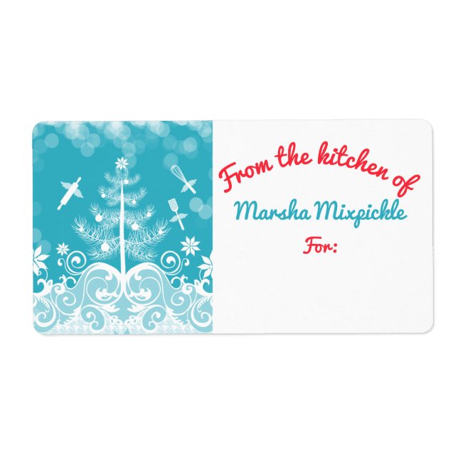 Angel-Utensilien aus der Küche des Weihnachtslabel (Vorne)