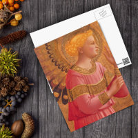 Angel victorien en carte postale rose